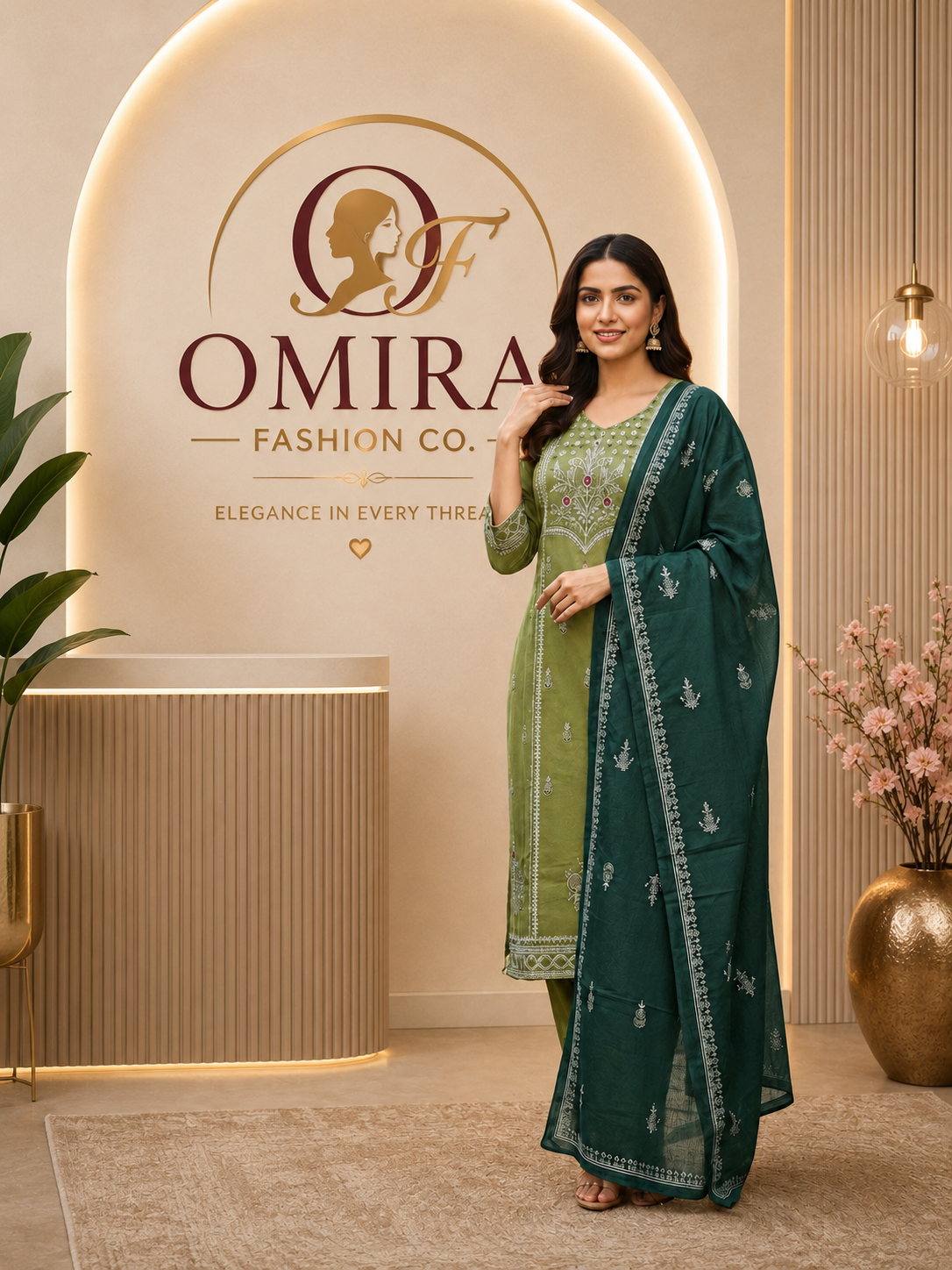 Emrald Grace Embroided Suit Set