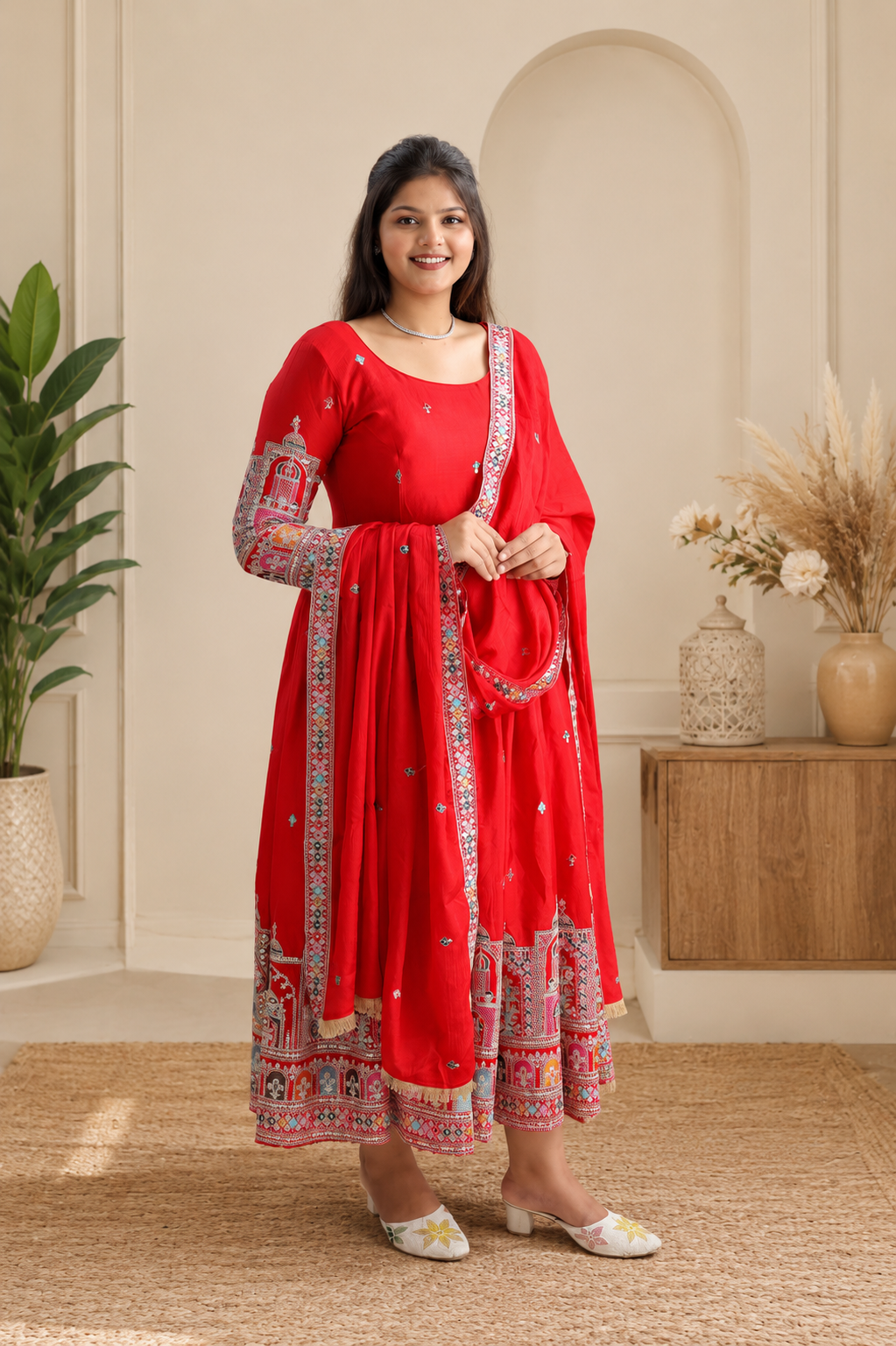 Scarlet Heritage Anarkali Set